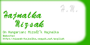 hajnalka mizsak business card